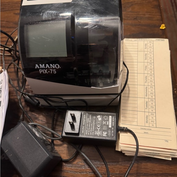 Amano PIX-75 Time Clock with time cards - Picture 4 of 5